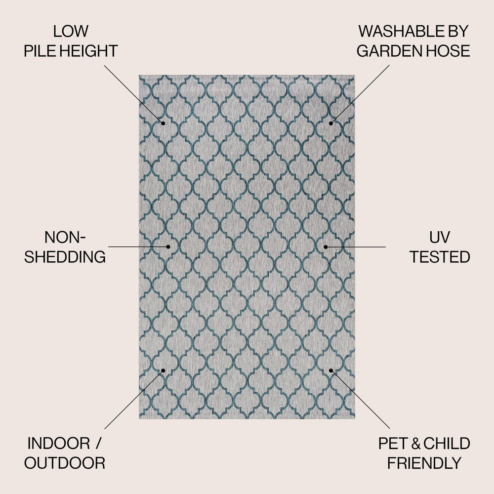 Loire Arabesque Ogee Trellis Indoor/Outdoor Area Rug