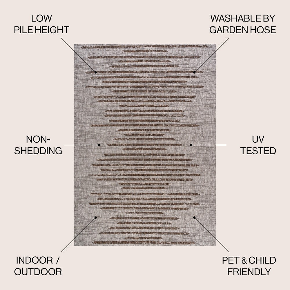 Lamego Zolak Berber Stripe Geometric Indoor/Outdoor Area Rug
