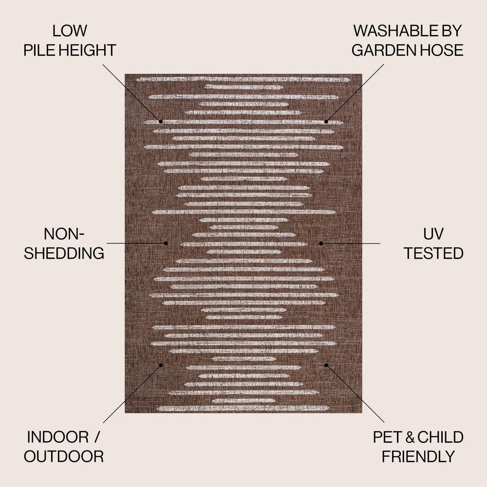 Lamego Zolak Berber Stripe Geometric Indoor/Outdoor Area Rug