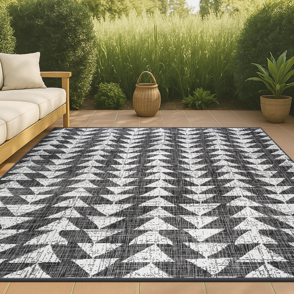 Lourosa Andratx Modern Tribal Geometric Indoor/Outdoor Area Rug
