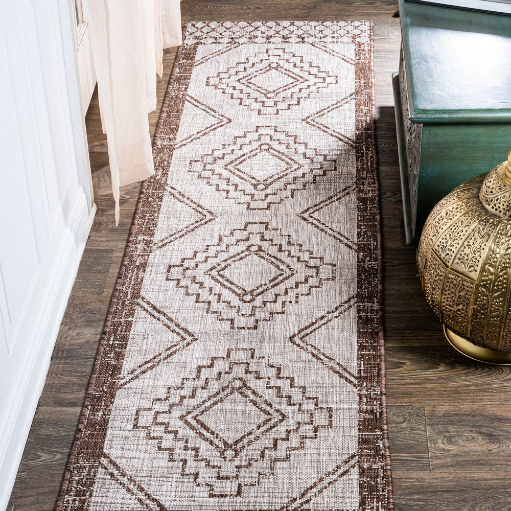 Faro Marokko Diamond Tribal Medallion Indoor/Outdoor Area Rug