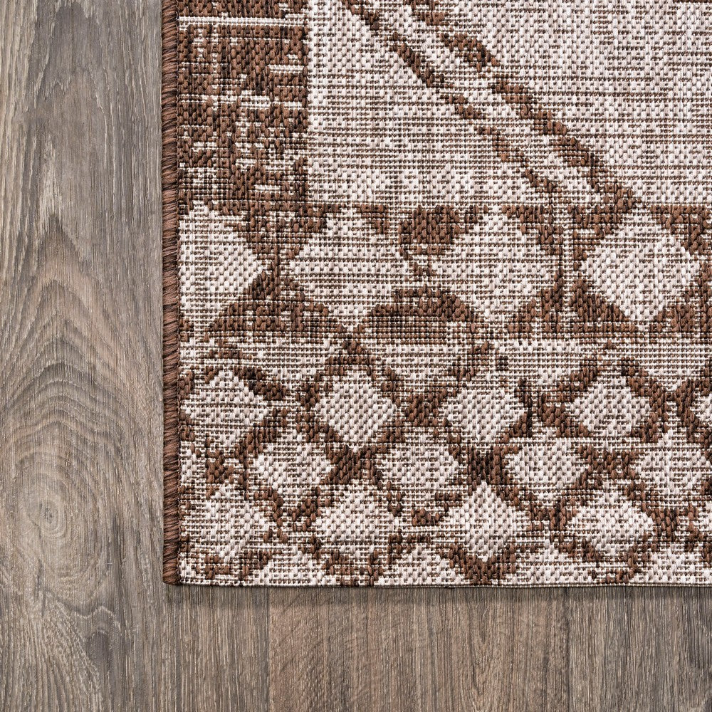 Faro Marokko Diamond Tribal Medallion Indoor/Outdoor Area Rug