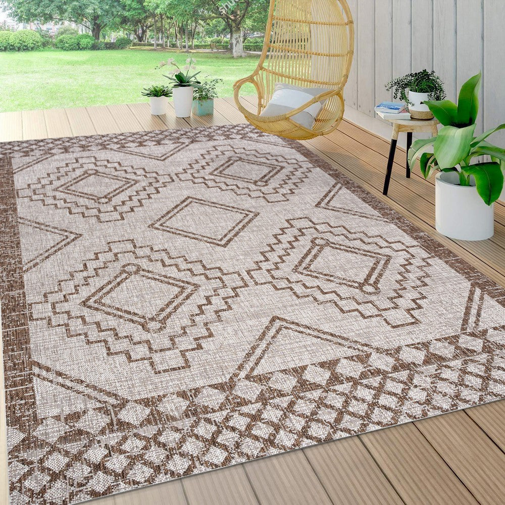 Faro Marokko Diamond Tribal Medallion Indoor/Outdoor Area Rug