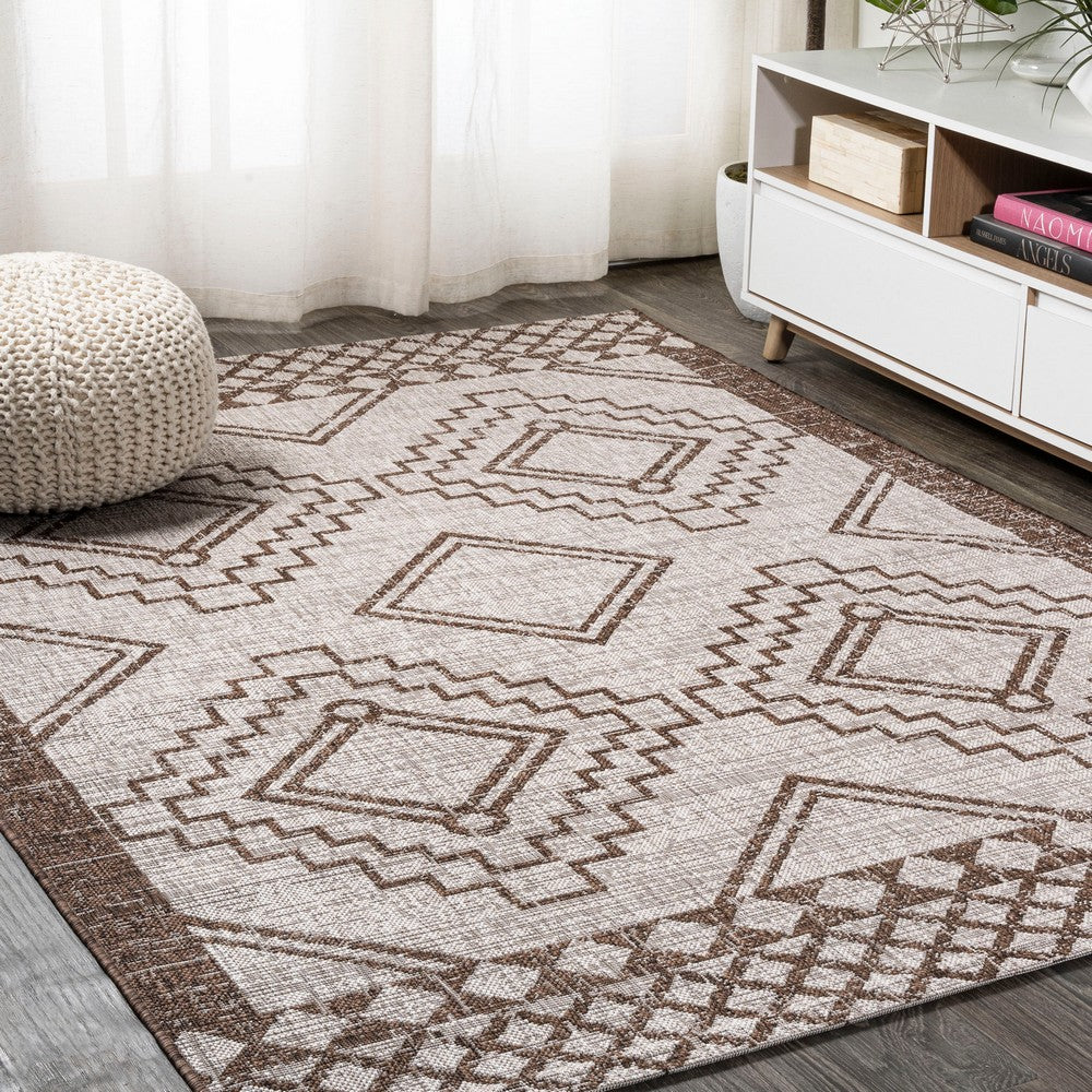 Faro Marokko Diamond Tribal Medallion Indoor/Outdoor Area Rug