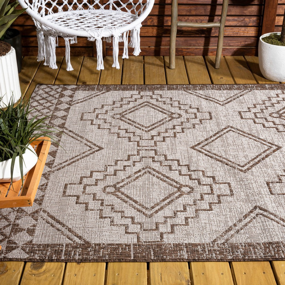 Faro Marokko Diamond Tribal Medallion Indoor/Outdoor Area Rug