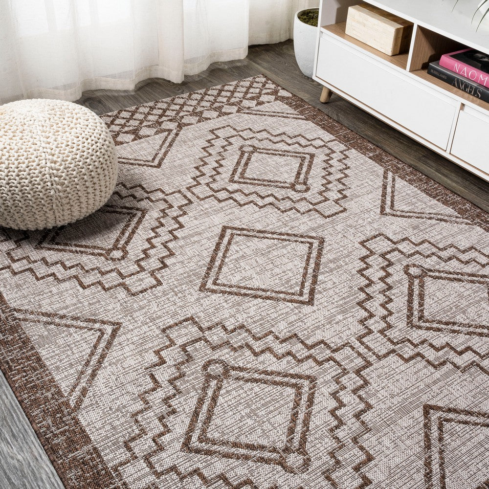 Faro Marokko Diamond Tribal Medallion Indoor/Outdoor Area Rug