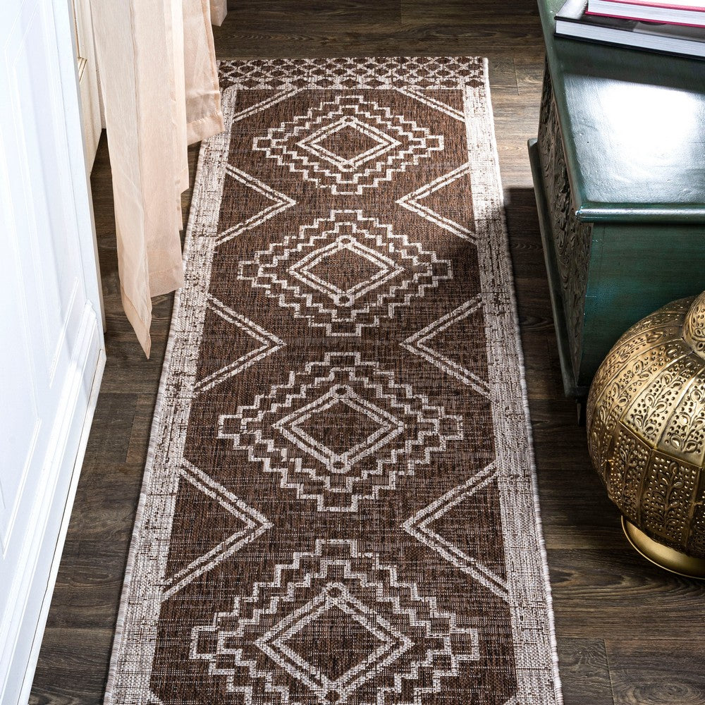 Faro Marokko Diamond Tribal Medallion Indoor/Outdoor Area Rug