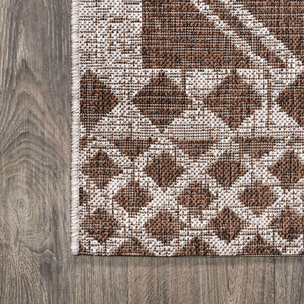 Faro Marokko Diamond Tribal Medallion Indoor/Outdoor Area Rug
