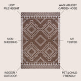 Faro Marokko Diamond Tribal Medallion Indoor/Outdoor Area Rug