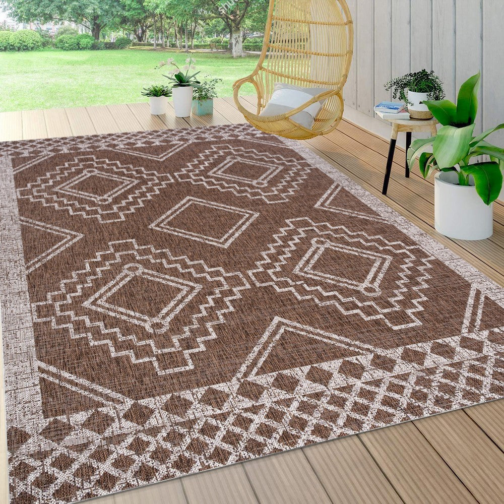 Faro Marokko Diamond Tribal Medallion Indoor/Outdoor Area Rug