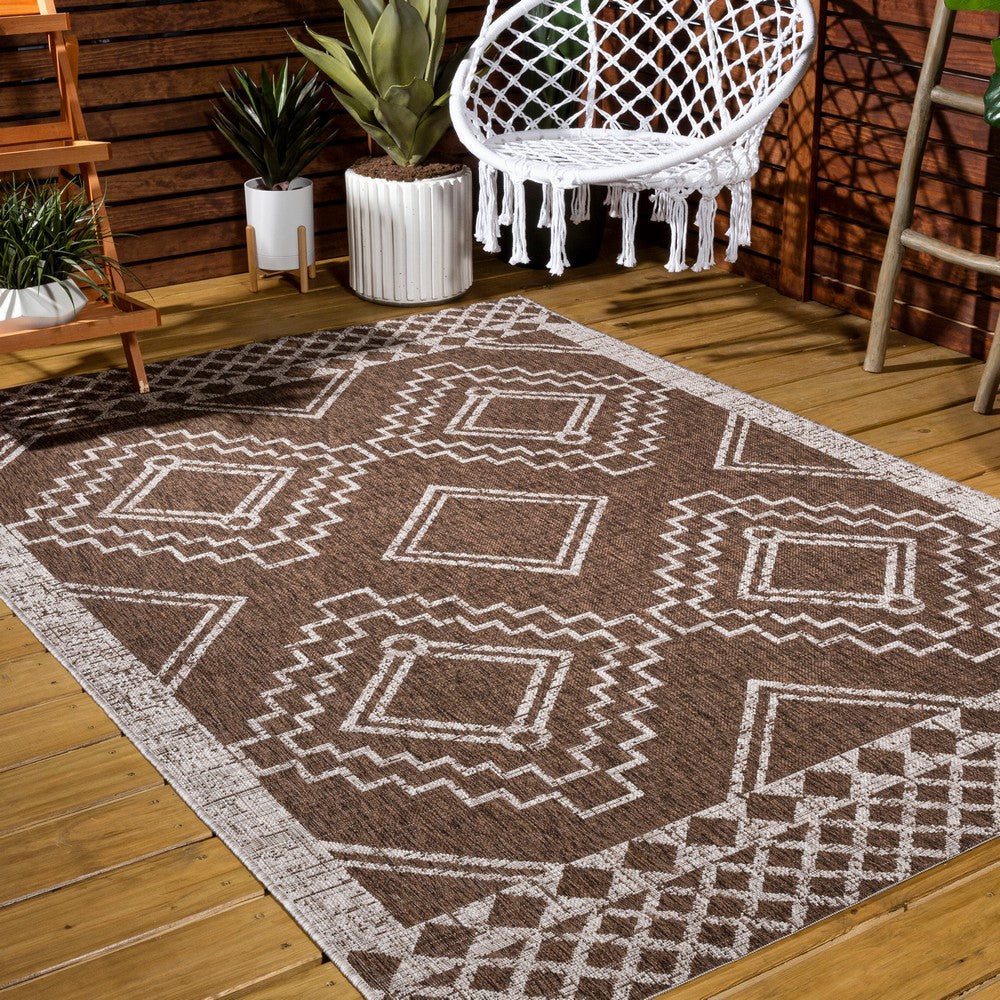 Faro Marokko Diamond Tribal Medallion Indoor/Outdoor Area Rug