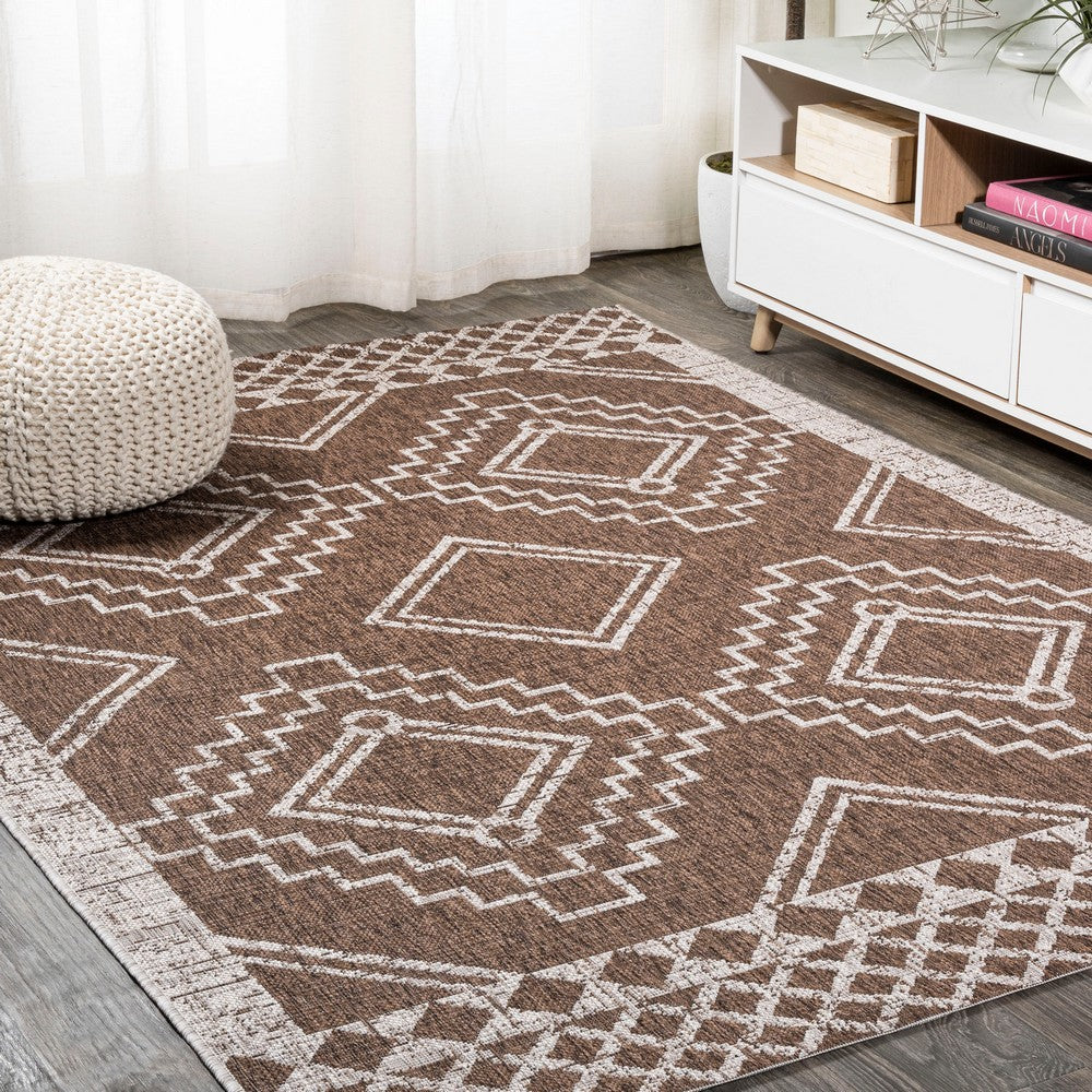 Faro Marokko Diamond Tribal Medallion Indoor/Outdoor Area Rug