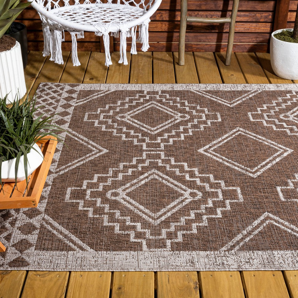 Faro Marokko Diamond Tribal Medallion Indoor/Outdoor Area Rug