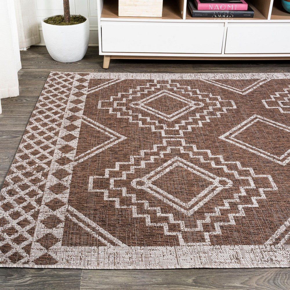 Faro Marokko Diamond Tribal Medallion Indoor/Outdoor Area Rug