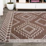 Faro Marokko Diamond Tribal Medallion Indoor/Outdoor Area Rug