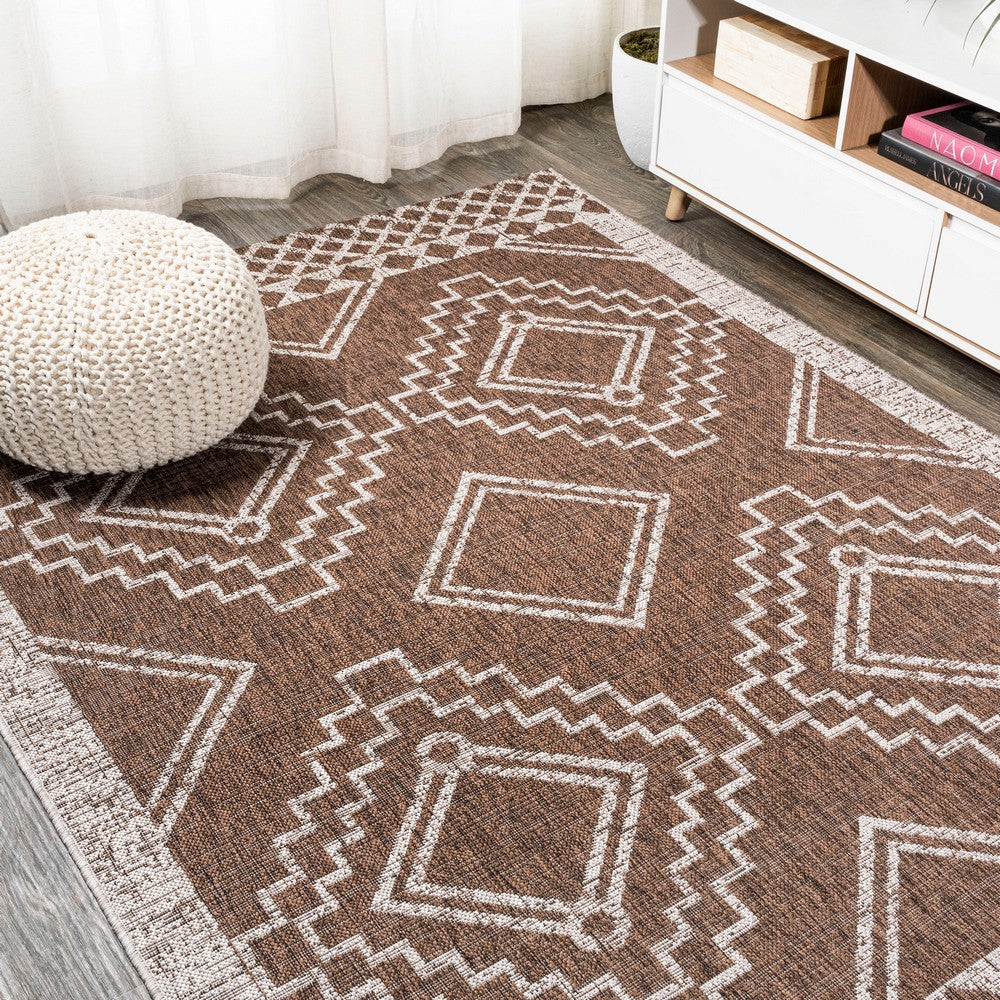 Faro Marokko Diamond Tribal Medallion Indoor/Outdoor Area Rug