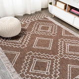 Faro Marokko Diamond Tribal Medallion Indoor/Outdoor Area Rug