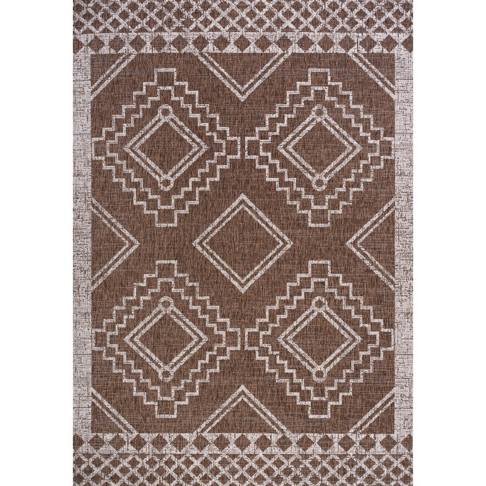 Faro Marokko Diamond Tribal Medallion Indoor/Outdoor Area Rug