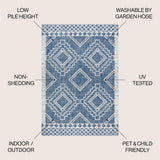 Faro Marokko Diamond Tribal Medallion Indoor/Outdoor Area Rug