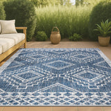 Faro Marokko Diamond Tribal Medallion Indoor/Outdoor Area Rug
