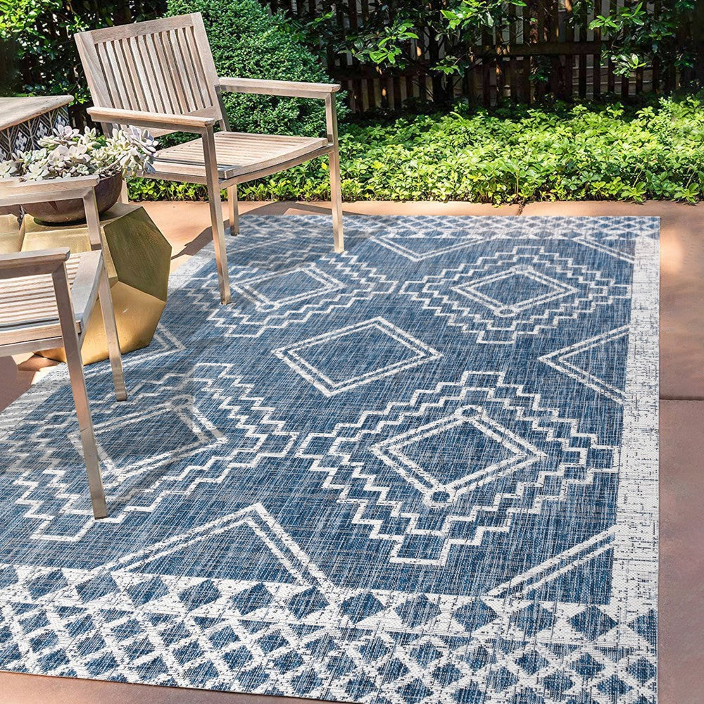Faro Marokko Diamond Tribal Medallion Indoor/Outdoor Area Rug