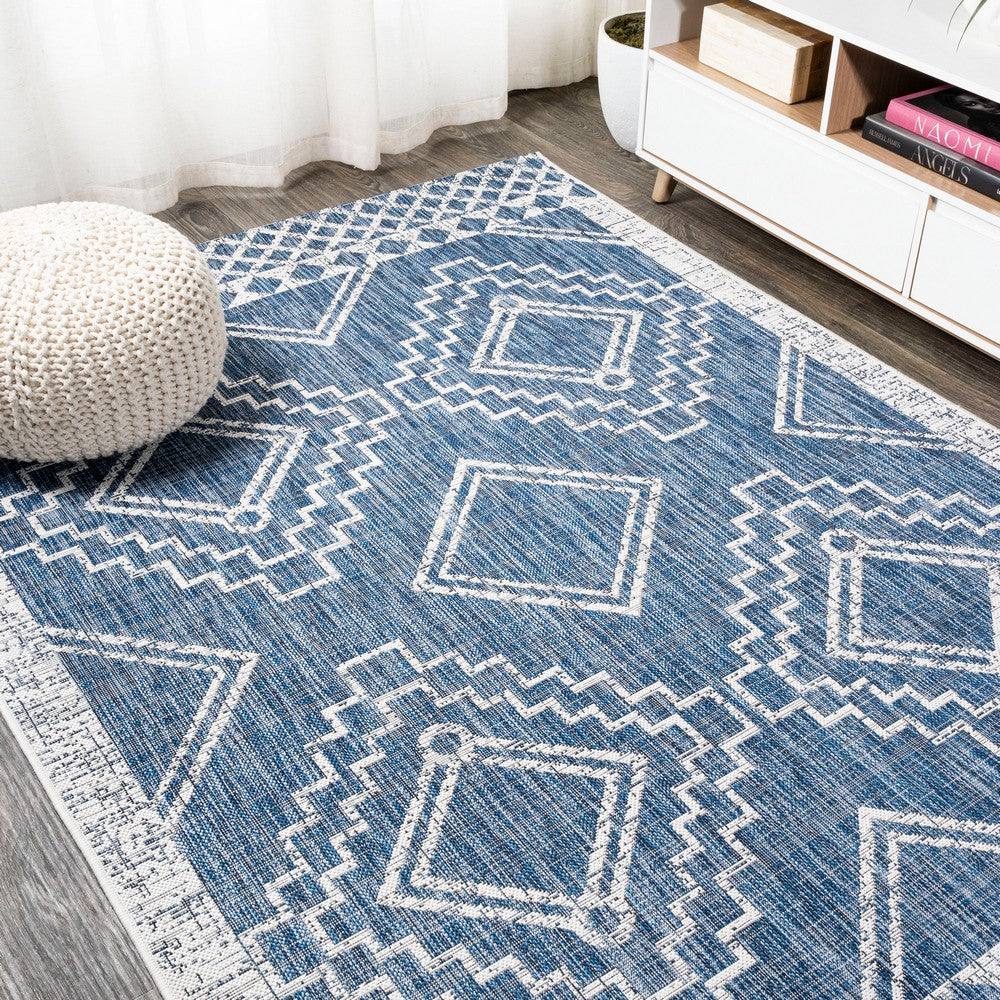 Faro Marokko Diamond Tribal Medallion Indoor/Outdoor Area Rug