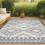 Faro Marokko Diamond Tribal Medallion Indoor/Outdoor Area Rug