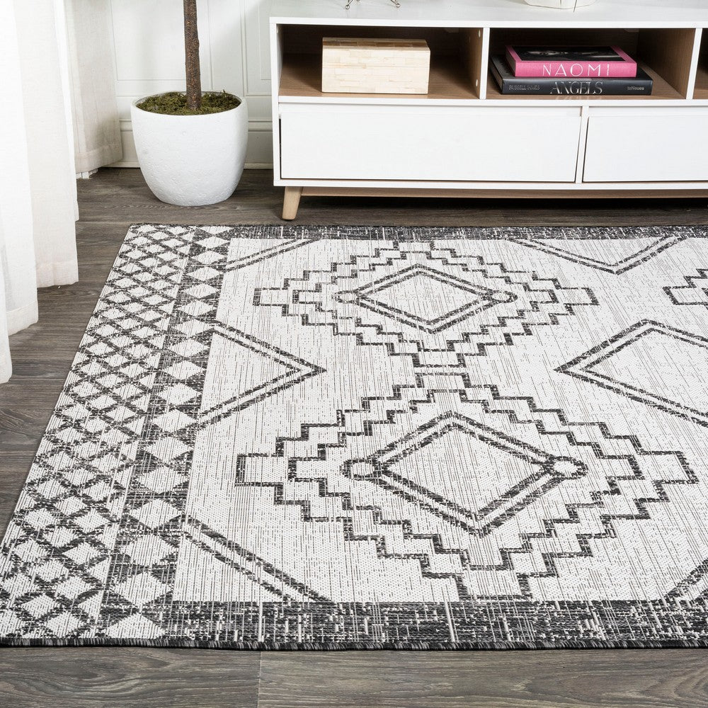 Faro Marokko Diamond Tribal Medallion Indoor/Outdoor Area Rug