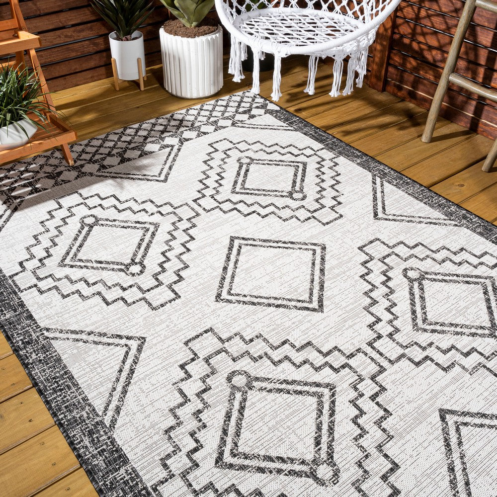Faro Marokko Diamond Tribal Medallion Indoor/Outdoor Area Rug