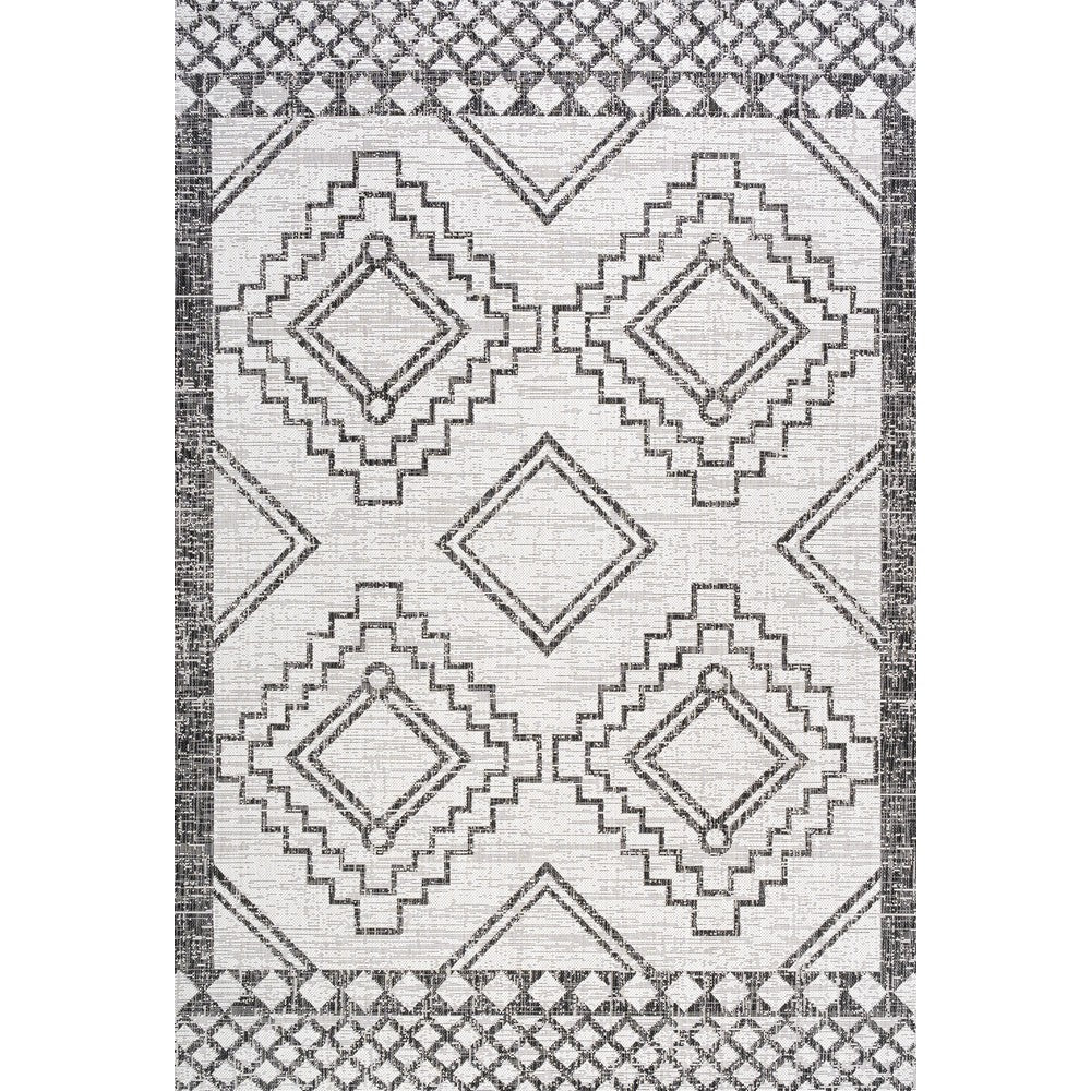 Faro Marokko Diamond Tribal Medallion Indoor/Outdoor Area Rug