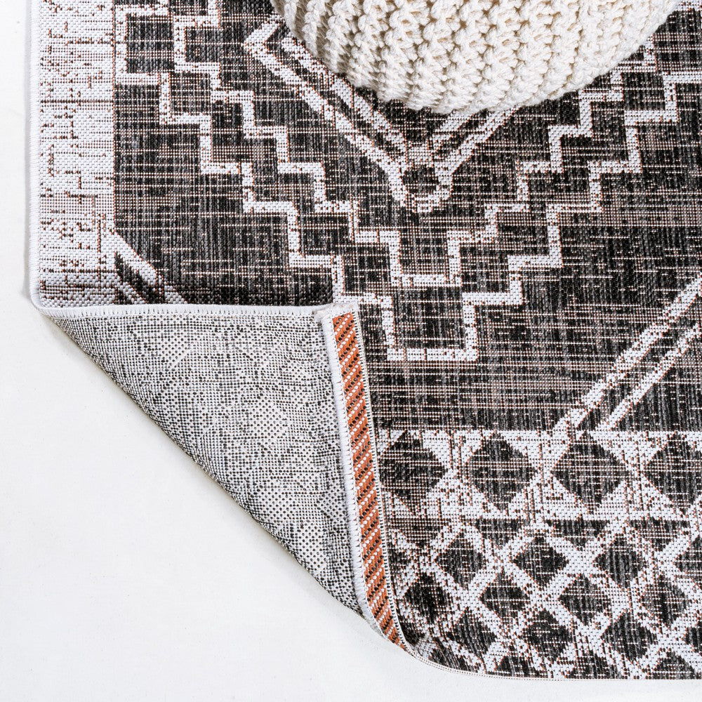 Faro Marokko Diamond Tribal Medallion Indoor/Outdoor Area Rug