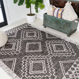 Faro Marokko Diamond Tribal Medallion Indoor/Outdoor Area Rug
