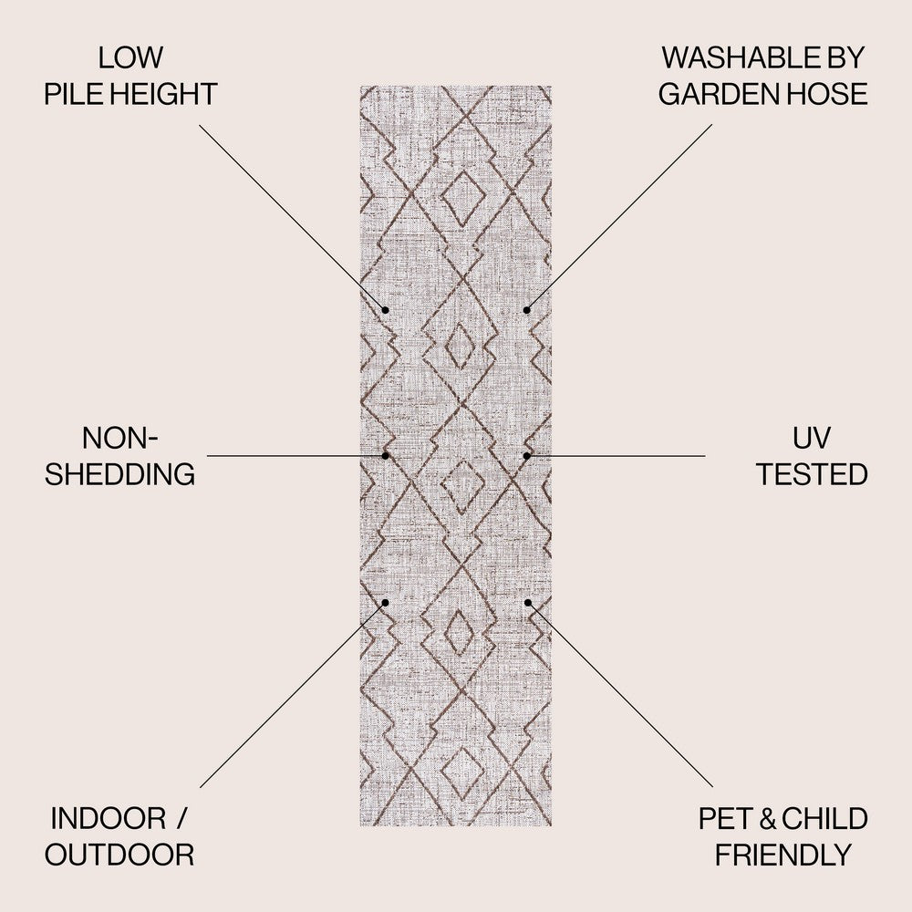 Funchat Carwa Tribal Diamond Trellis Indoor/Outdoor Area Rug