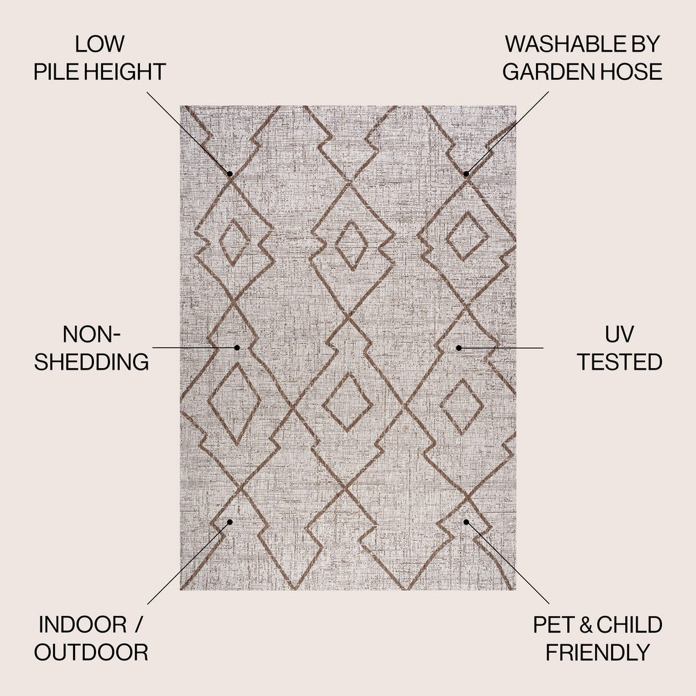 Funchat Carwa Tribal Diamond Trellis Indoor/Outdoor Area Rug