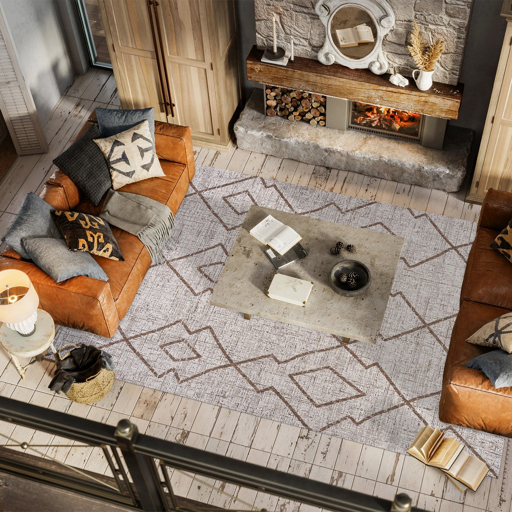 Funchat Carwa Tribal Diamond Trellis Indoor/Outdoor Area Rug