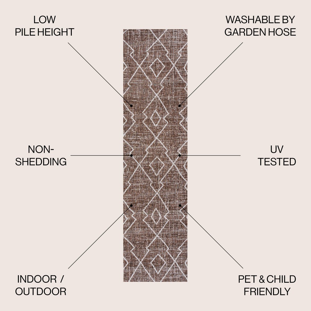 Funchat Carwa Tribal Diamond Trellis Indoor/Outdoor Area Rug