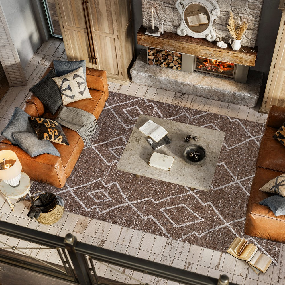 Funchat Carwa Tribal Diamond Trellis Indoor/Outdoor Area Rug
