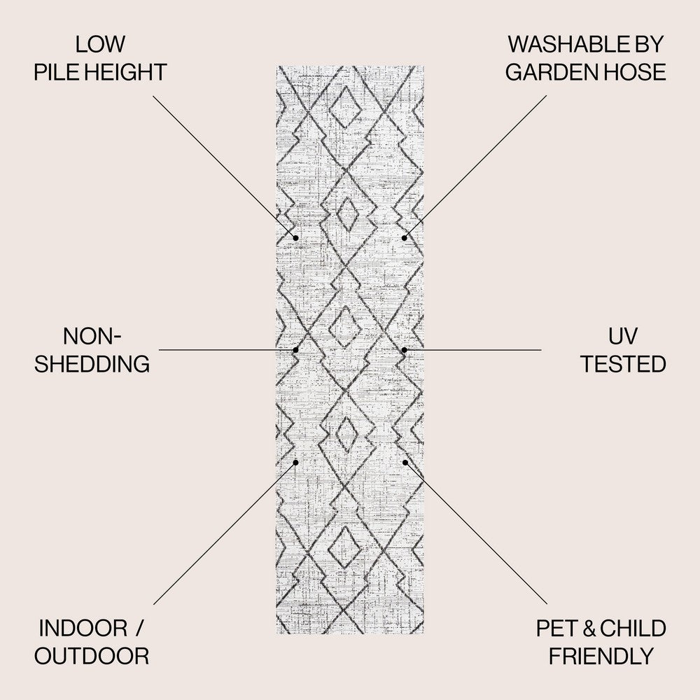 Funchat Carwa Tribal Diamond Trellis Indoor/Outdoor Area Rug