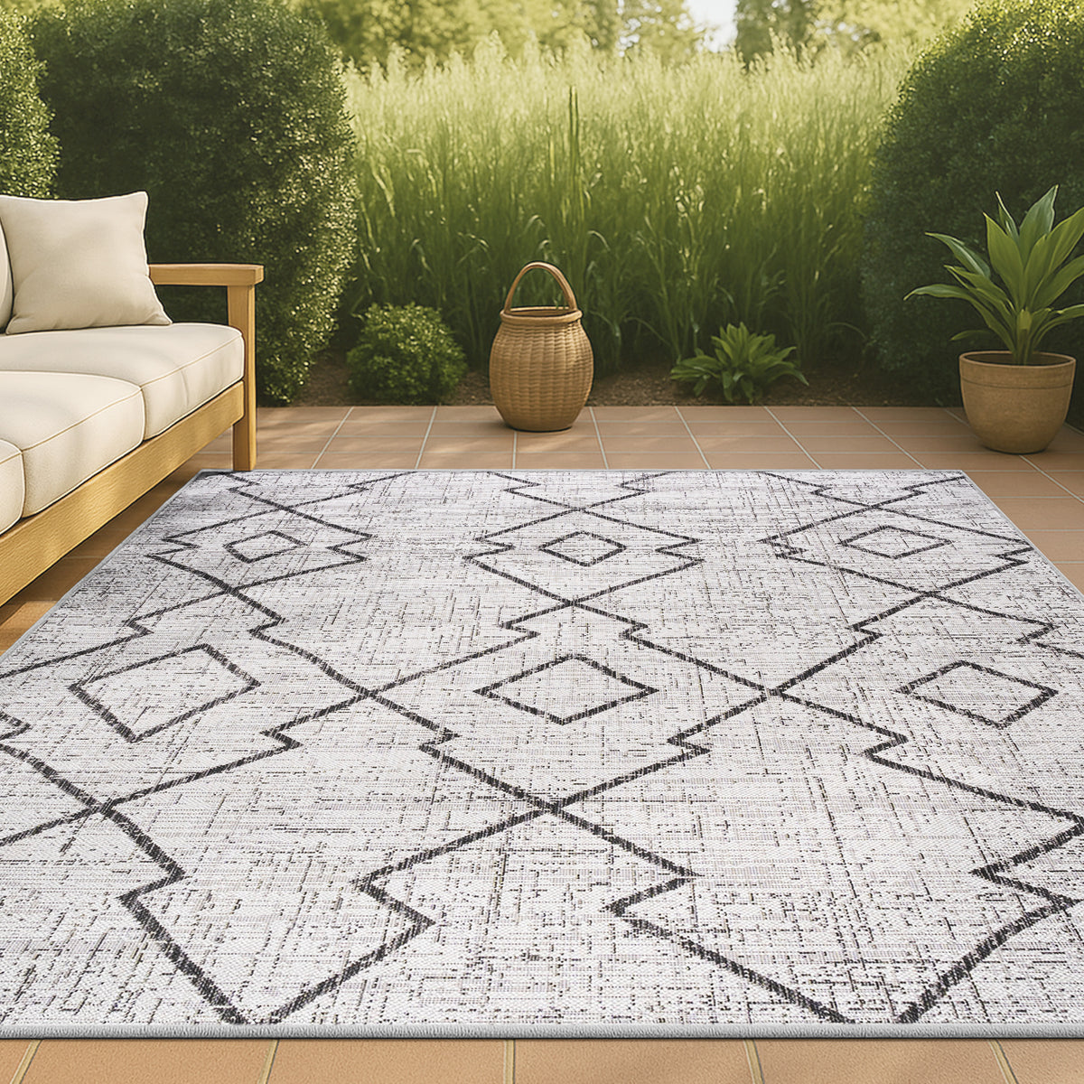 Funchat Carwa Tribal Diamond Trellis Indoor/Outdoor Area Rug