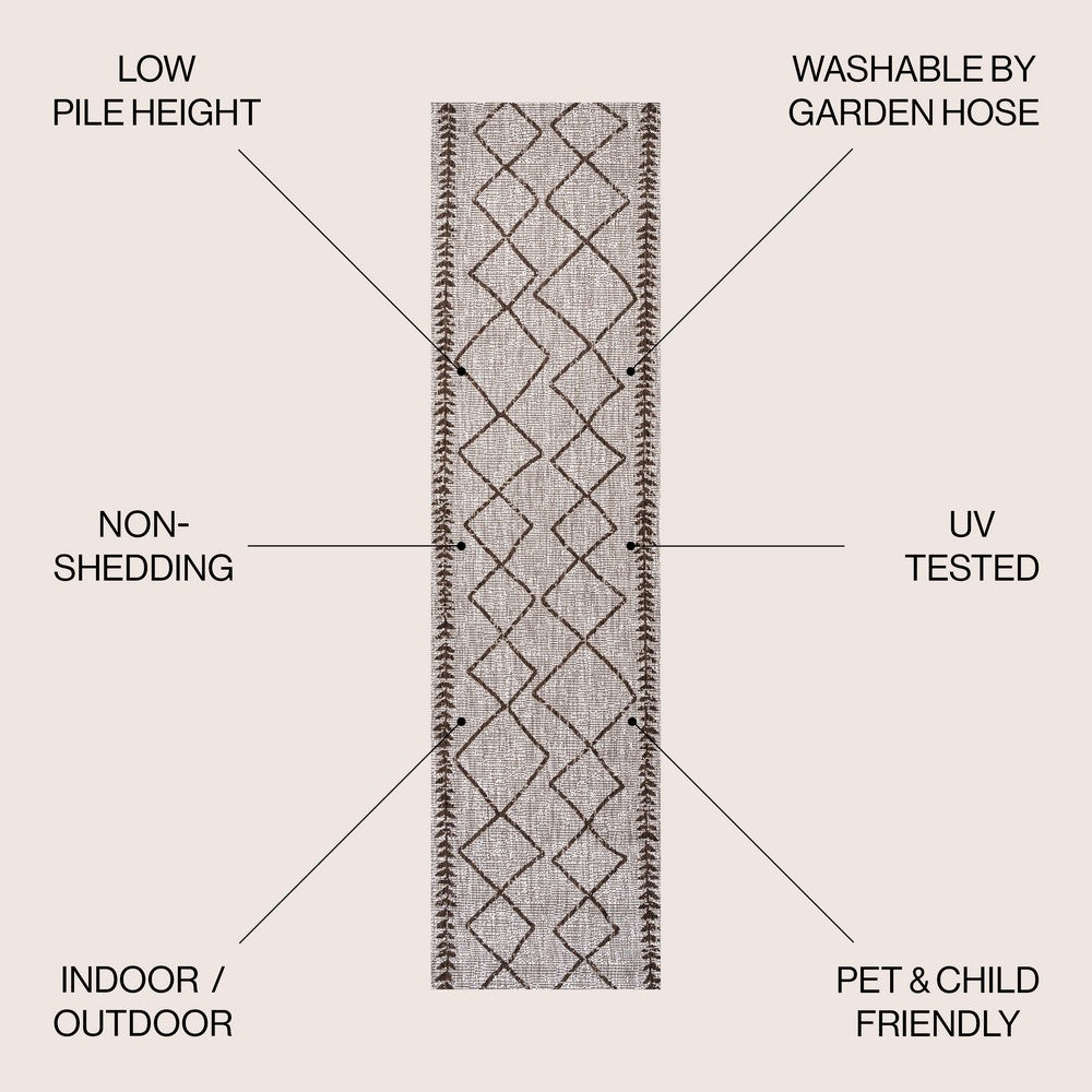 Gandra Derya Tribal Diamond Trellis Indoor/Outdoor Area Rug