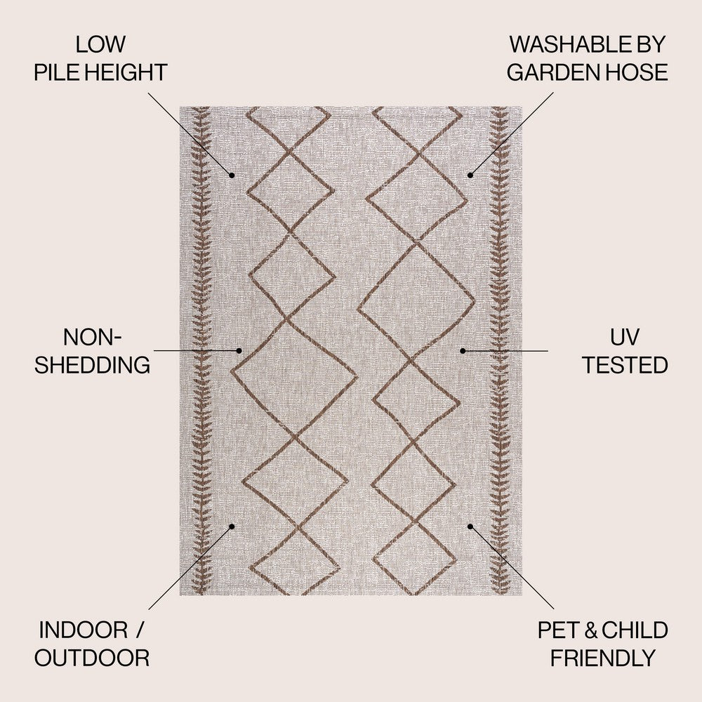 Gandra Derya Tribal Diamond Trellis Indoor/Outdoor Area Rug