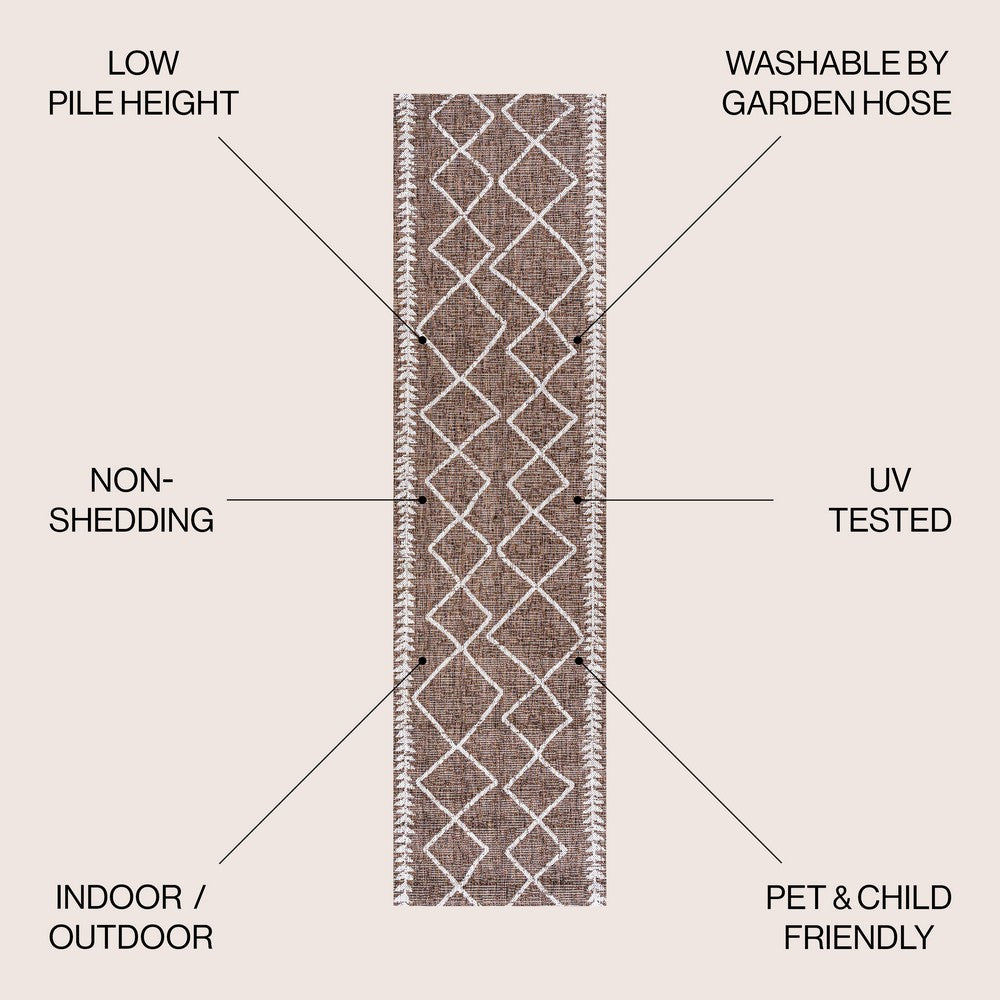 Gandra Derya Tribal Diamond Trellis Indoor/Outdoor Area Rug