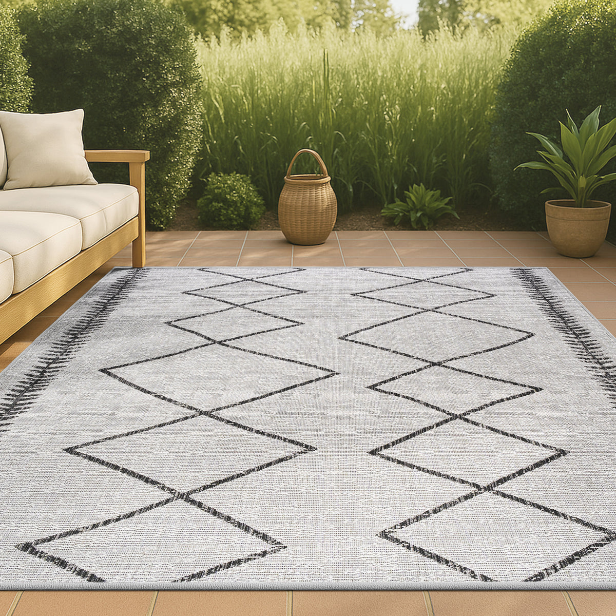 Gandra Derya Tribal Diamond Trellis Indoor/Outdoor Area Rug