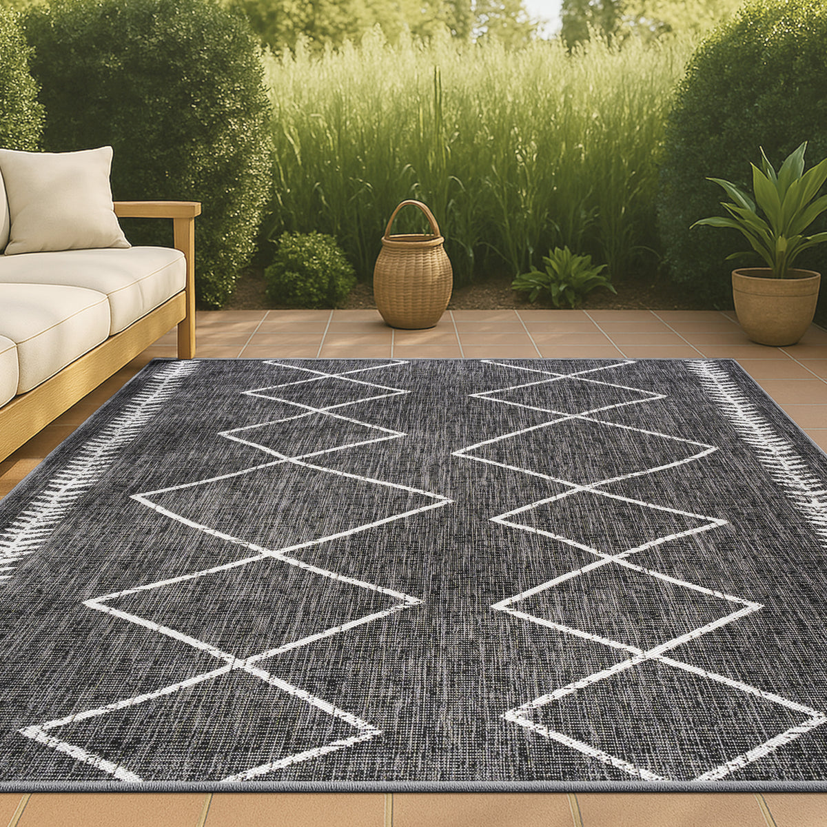 Gandra Derya Tribal Diamond Trellis Indoor/Outdoor Area Rug