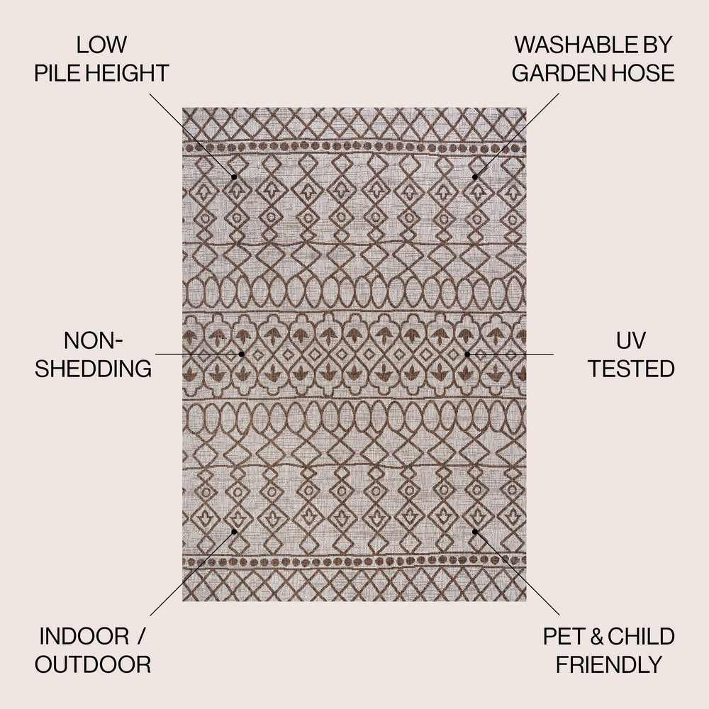 Guarda Kafel Tribal Bohemian Indoor/Outdoor Area Rug