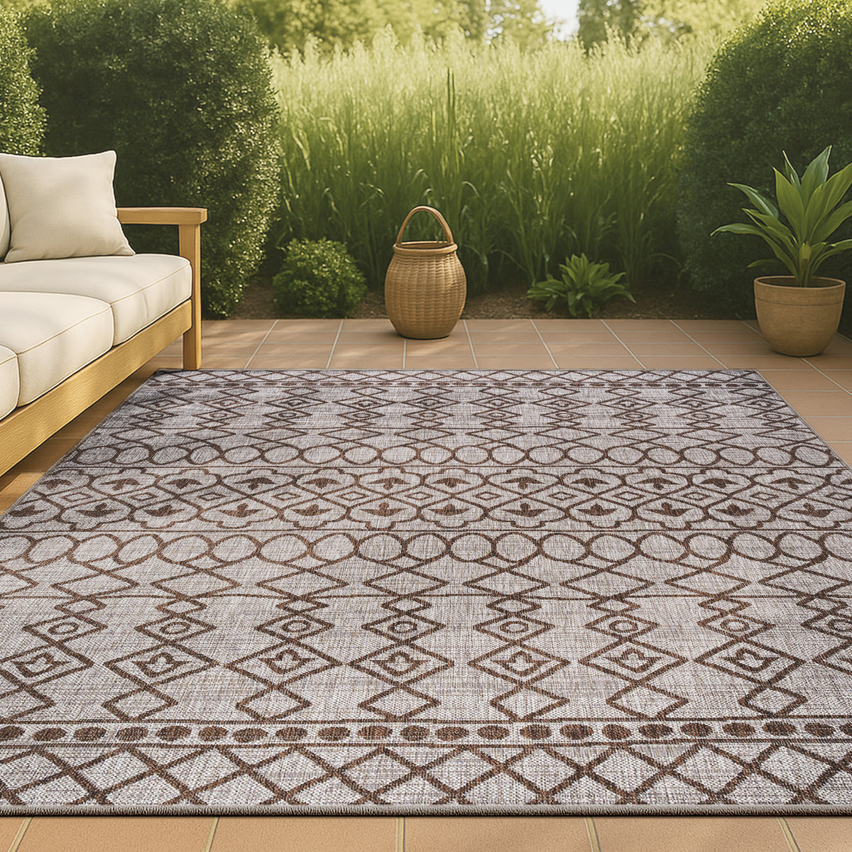 Guarda Kafel Tribal Bohemian Indoor/Outdoor Area Rug