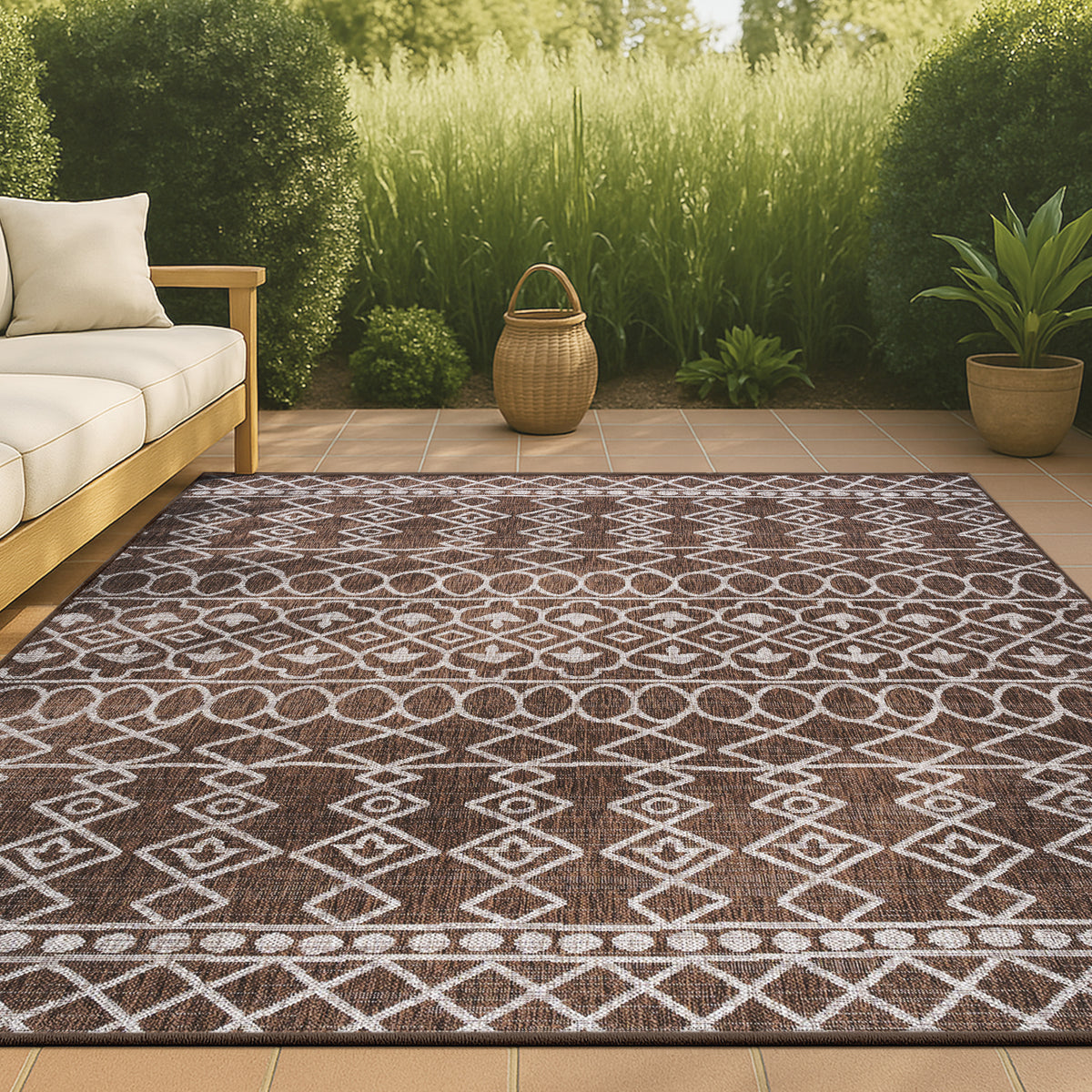 Guarda Kafel Tribal Bohemian Indoor/Outdoor Area Rug