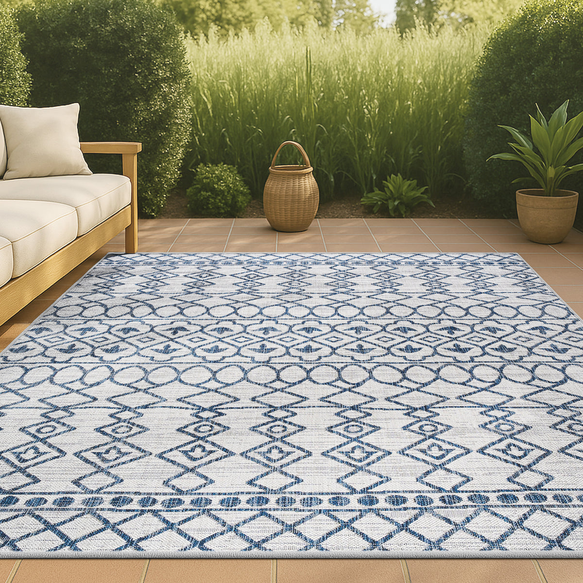 Guarda Kafel Tribal Bohemian Indoor/Outdoor Area Rug