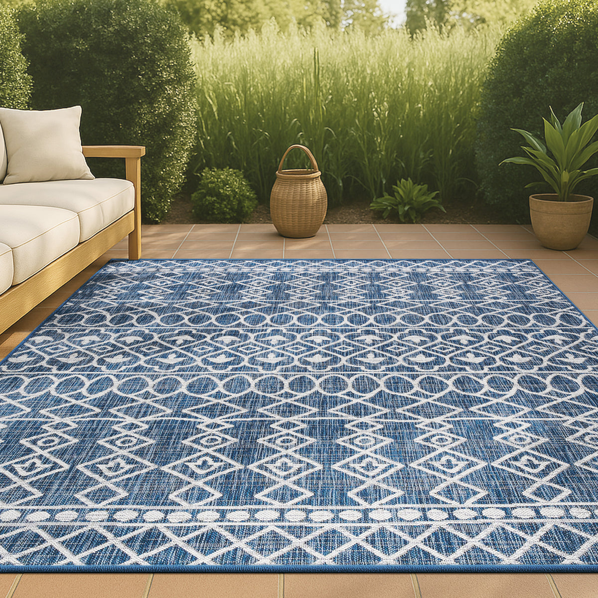 Guarda Kafel Tribal Bohemian Indoor/Outdoor Area Rug