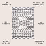 Guarda Kafel Tribal Bohemian Indoor/Outdoor Area Rug